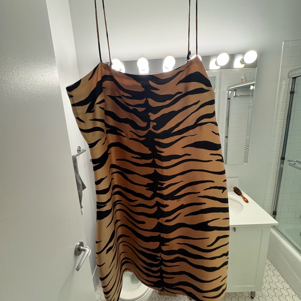 realisation par christy tiger print silk mini cami dress!